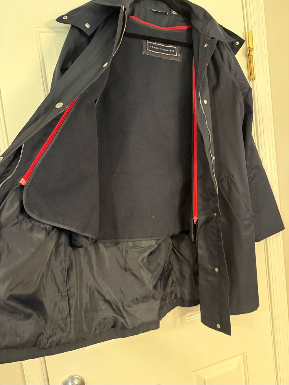 Tommy Hilfiger Navy Trench-Style Rain Jacket - Picture 4 of 6